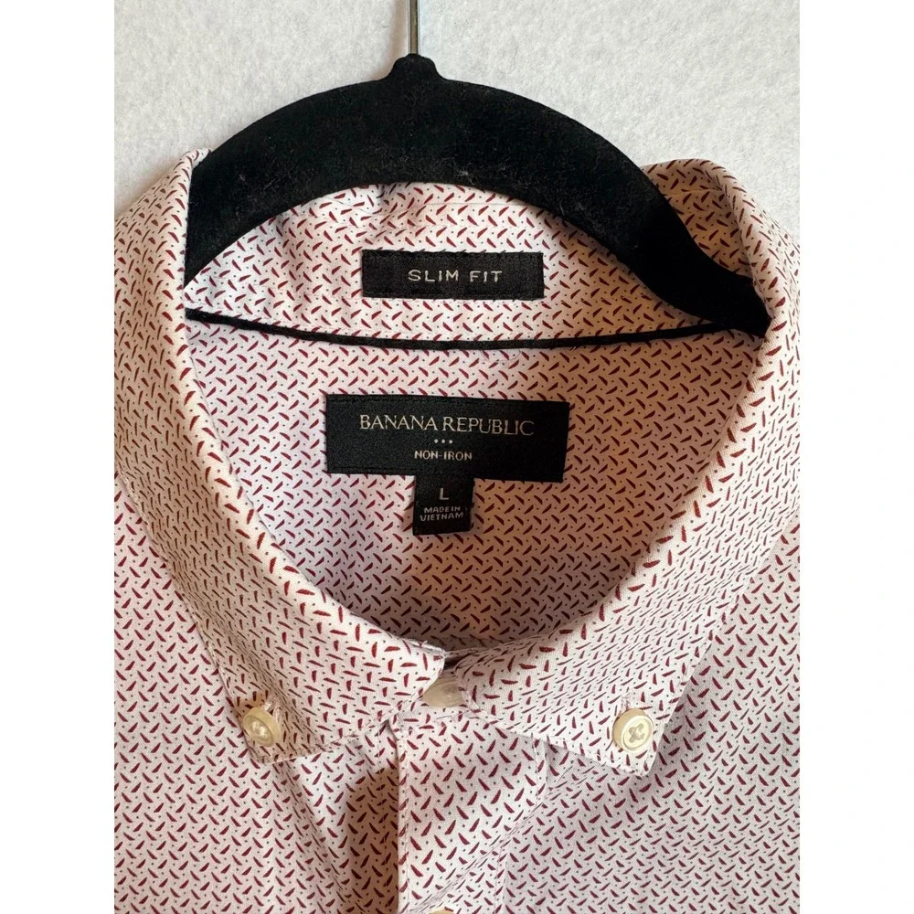 Banana Republic‎ Slim Fit Geometric Print Non Iron Button Down Shirt Mens Large